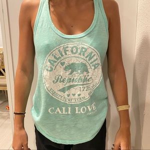 Teal California tank top